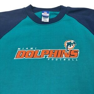 Reebok Miami Dolphins Crewneck Mens Large Sweatshirt NFL Football
